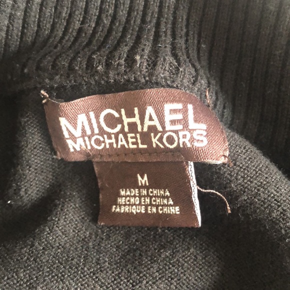 Michael Kors Black Cotton Quarter Zip Sweater Sz M - Picture 8 of 13